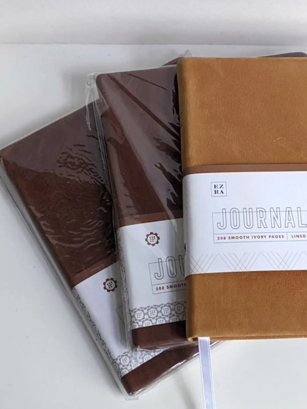 One Brown Leather Journal Notebook *New 208 Smooth Ivory Pages 5.5x7